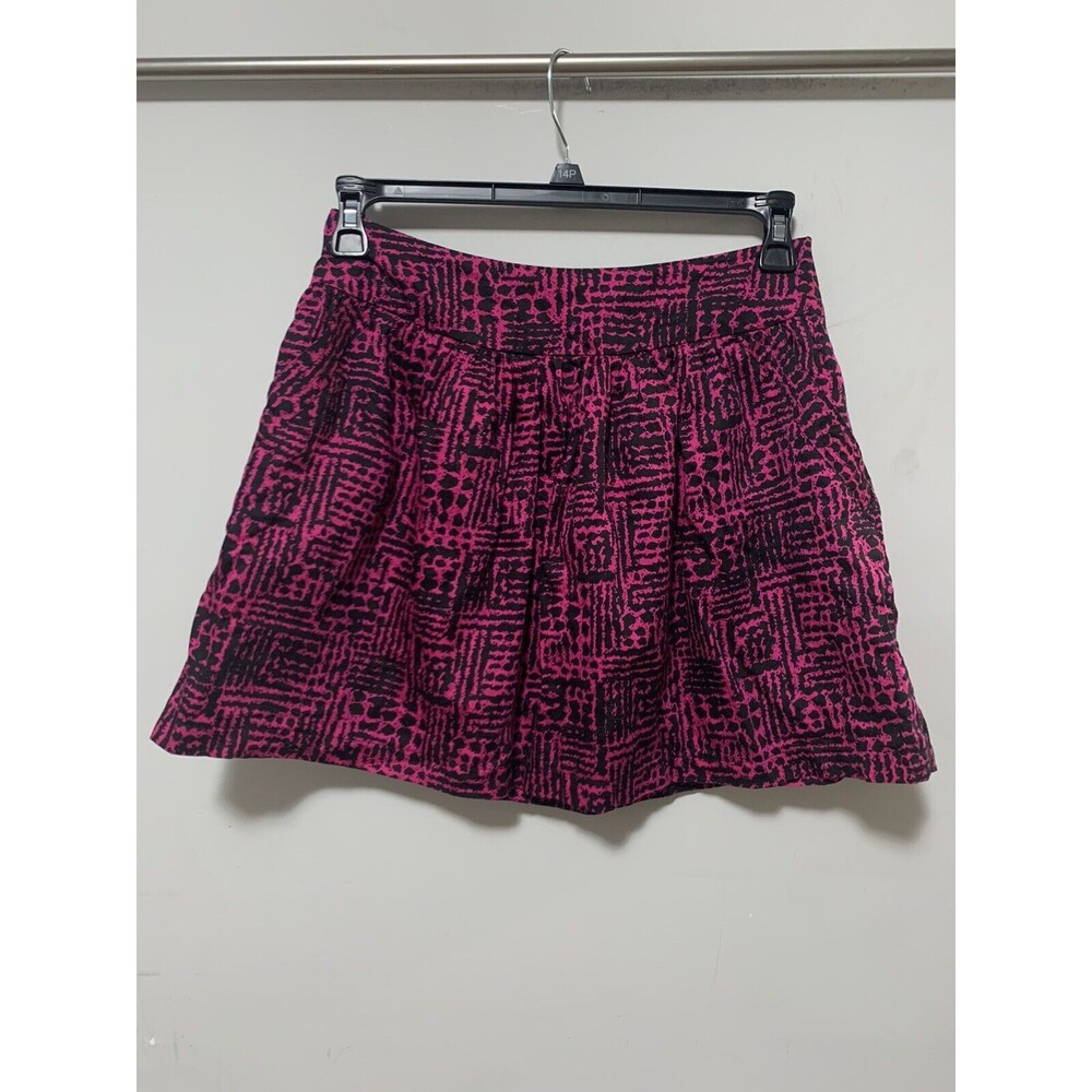 Twenty One Women Medium Pink/Black Mini Skirt Party Dressy Geometric Preppy